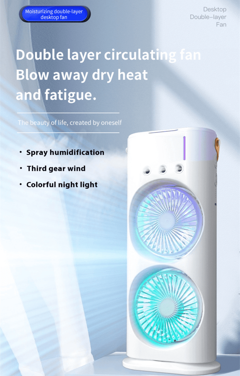 DOUBLE HEAD SPRAY COOLING FAN