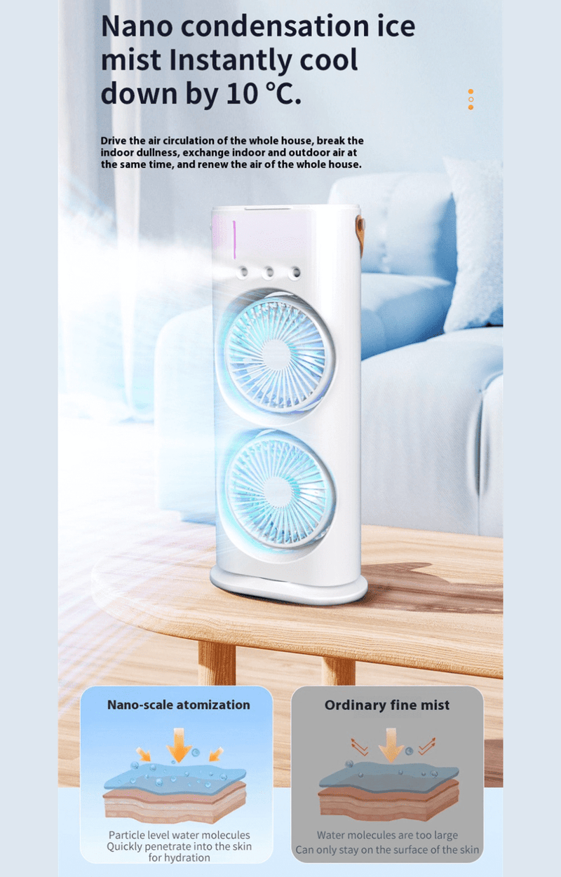 DOUBLE HEAD SPRAY COOLING FAN