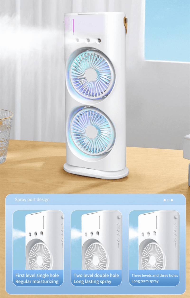 DOUBLE HEAD SPRAY COOLING FAN