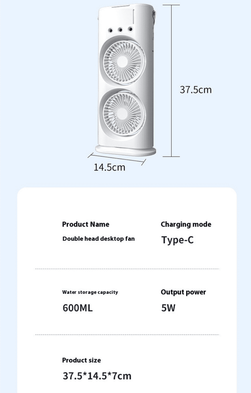 DOUBLE HEAD SPRAY COOLING FAN