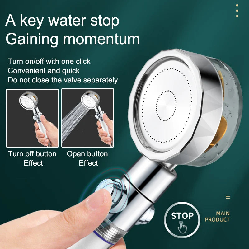 HIGH PRESSURE TURBO FAN SHOWER HEAD